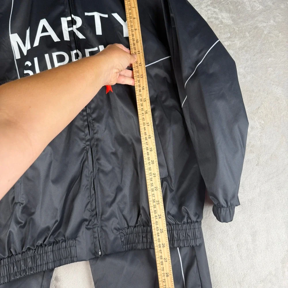 Marty Supreme Mens Graphic‎ Costume Tracksuit Set Black Hooded Jacket Pants L